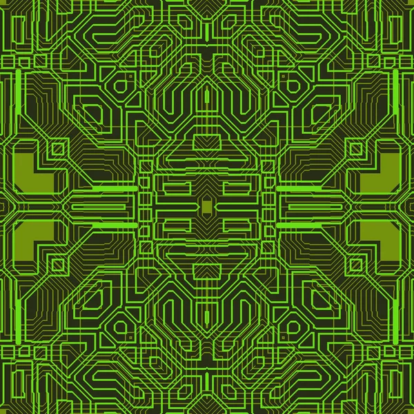 Abstract Green Circuit Board Seamless Background Texture — Stock Photo, Image