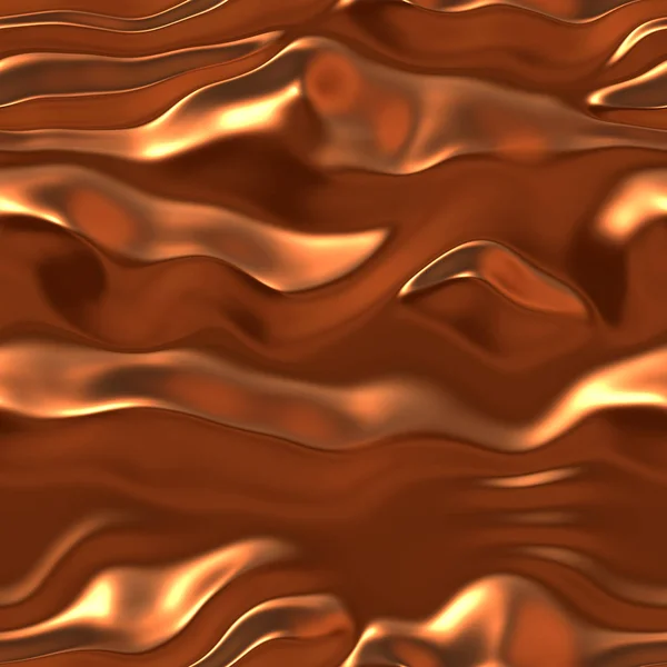 Vloeibare Brons Gouden Golvende Oppervlak Gouden Zijde Gouden Metaal Textuur — Stockfoto