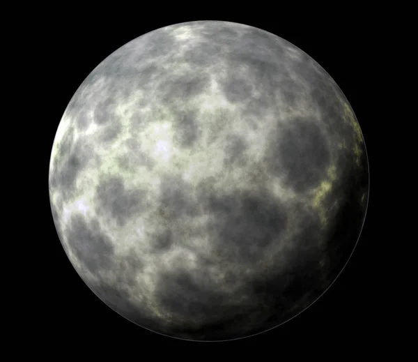 Planeta Isolado Num Fundo Negro Lua Alienígena — Fotografia de Stock