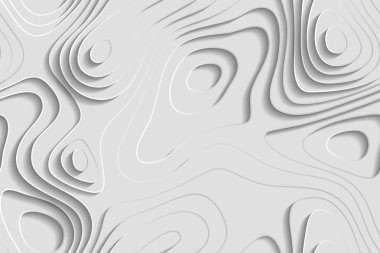 Sorunsuz Soyut Beyaz arka plan katmanlı. Coğrafi ve topografik eğrileri. Kağıt Sanat. Vektör çizim Eps 10.