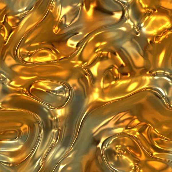 Liquid golden metal. Melt gold. Seamless background or texture
