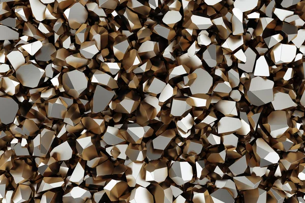 Latar Belakang Mewah Abstrak Perak Potongan Potongan Platinum Benda Geometrik — Stok Foto