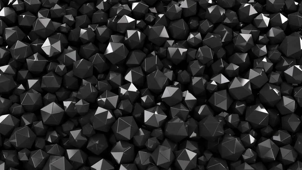 Czarny Luksusowych Streszczenie Tło Kształty Metalu Obiekty Geometryczne Wielokątów Renderowania — Zdjęcie stockowe