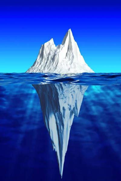 Großer Eisberg Mit Unterwasserteil Antarktische Landschaft Darstellung Hohe Auflösung — Stockfoto