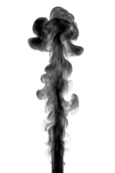 Fluxo Fumaça Escura Fundo Branco Ilustração Fumaça Tinta — Fotografia de Stock