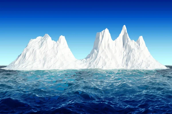 Gran Iceberg Rodeado Agua Fría Azul Paisaje Antártico Ilustración Representación —  Fotos de Stock