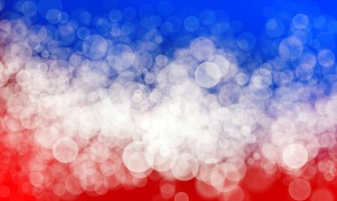 Mavi, beyaz ve kırmızı bokeh arka plan. Vatansever fon.