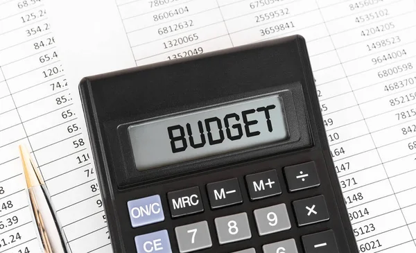 Calculator Word Budget Display Concept — Stock Photo, Image