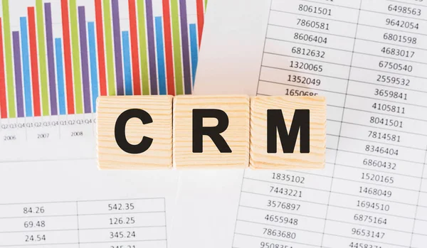 Crm Word Written Wood Block Faqs Text Table — Stock Photo, Image