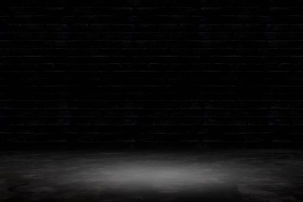 Viejo Grunge Cuarto Oscuro Vacío Cuarto Negro Con Foco Suelo — Foto de Stock