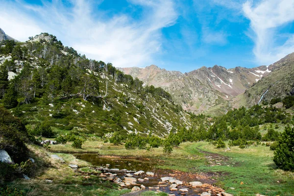 Ландшафтные Горы Летом Parc Natural Del Comapedra Андорра — стоковое фото