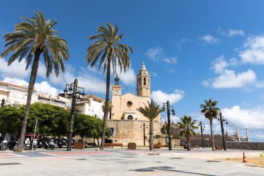 La iglesia de Sant Bartomeu y Santa Tecla Kilisesi Sitges, Garraf, Catalua, Espaa