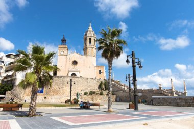 La iglesia de Sant Bartomeu y Santa Tecla Kilisesi Sitges, Garraf, Catalua, Espaa