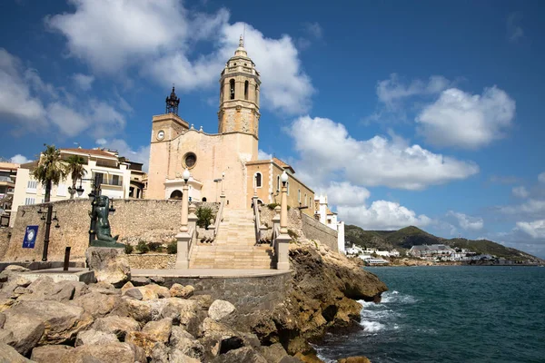 La iglesia de Sant Bartomeu y Santa Tecla Kilisesi Sitges, Garraf, Catalua, Espaa