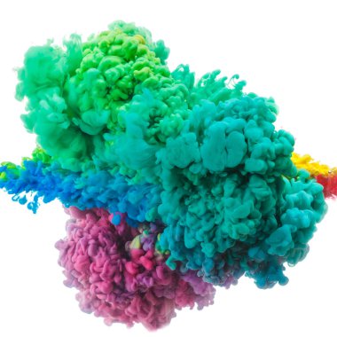 çok renkli boya splash beyaz arka plan üzerinde izole kapatmak