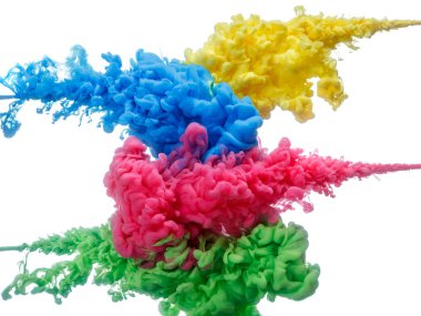 çok renkli boya splash beyaz arka plan üzerinde izole kapatmak