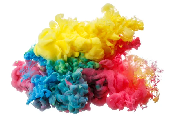 çok renkli boya splash beyaz arka plan üzerinde izole kapatmak