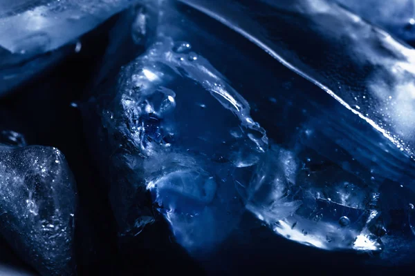 Ice Cube Textury Pozadí Makro Vody Vzor Frost Crystal Zimní — Stock fotografie