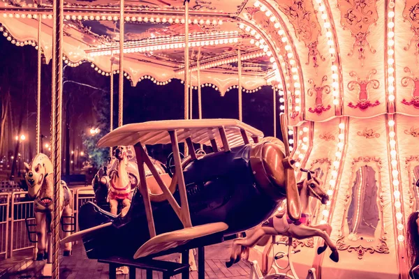 Children Carousel Plane Children Amusement Park — Stock Photo, Image