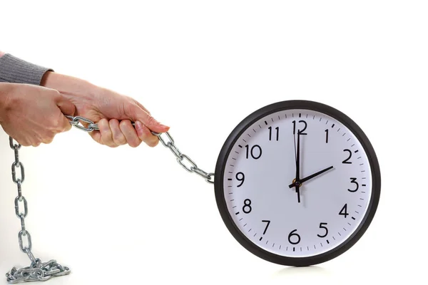 Reloj Oficina Está Encadenado Concepto Gestión Del Tiempo —  Fotos de Stock