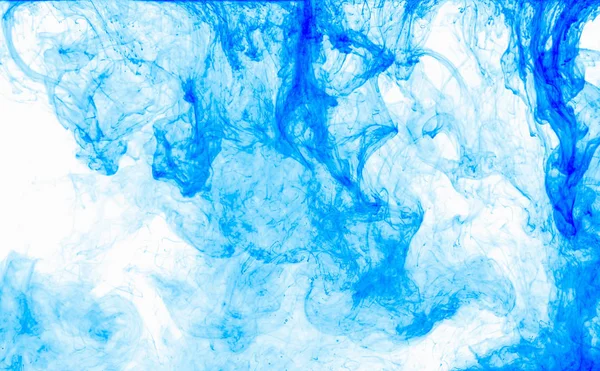 Fondo Abstracto Tinta Azul Agua Fotografiada Movimiento Caída Color Girando — Foto de Stock