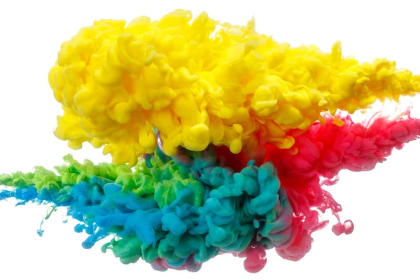 çok renkli boya splash beyaz arka plan üzerinde izole kapatmak