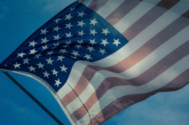 4 Temmuz veya bağımlılığı gün, vintage tarzı sesi etkisiyle için eski Amerikan bayrağı arka plan