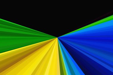 Soyut glitter Brezilya bayrak renkleri kullanarak arka plan ışıklar. Işınları renkli çizgili desen ışınlayın. Şık resimde modern eğilim zemin.