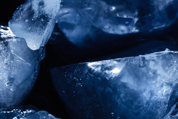 Ice cube texture background, macro water pattern frost. Crystal winter design