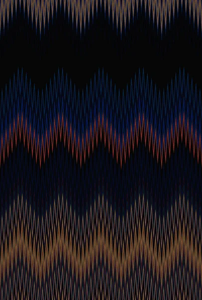 雪佛龙黑城夜字形波浪图案抽象艺术背景 色彩趋势 — 图库照片