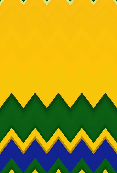 Chevron Sicksack Brasilien Flagga Mönster Abstrakt Konst Bakgrund Färg Trender — Stockfoto