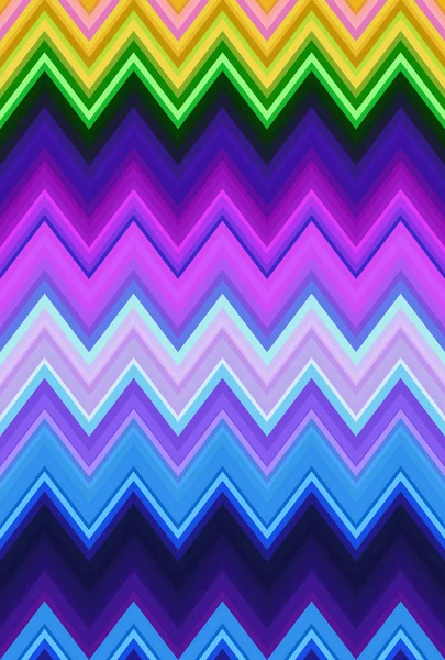 Chevron Psychedelische Veelkleurige Kleurrijke Zigzag Patroon Abstracte Kunst Achtergrond Kleur — Stockfoto