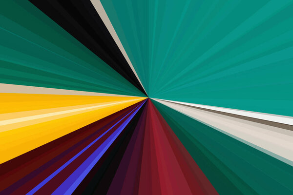 Abstract green rays background. Colorful stripes beam pattern. Stylish illustration modern trend colors backdrop.