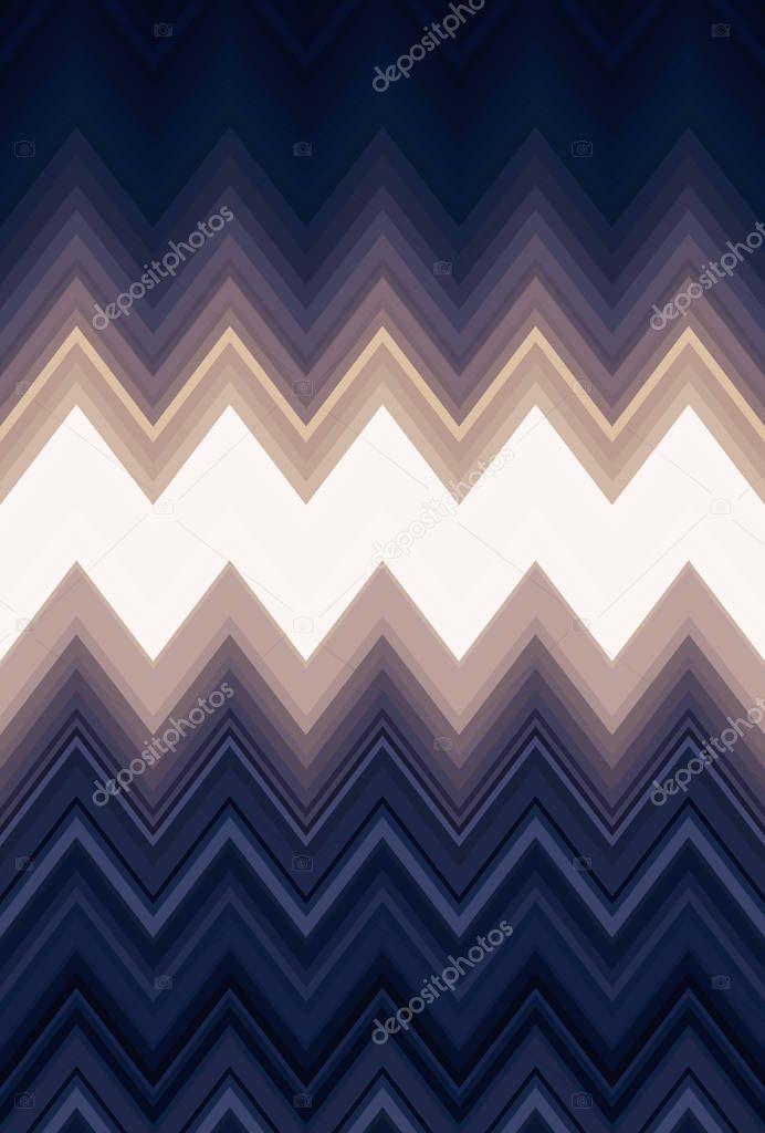 Chevron zigzag pattern abstract art background, color trends. Movement car light twilight, dramatic tone. Abstract rays colorful stripes beam pattern. Stylish illustration modern