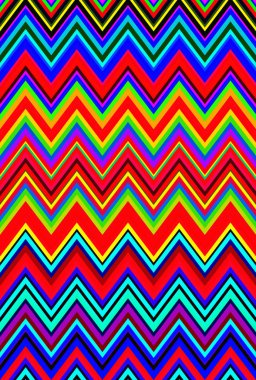 Chevron psychedelic çok renkli renkli zikzak desen sanat arka plan, renk trendleri