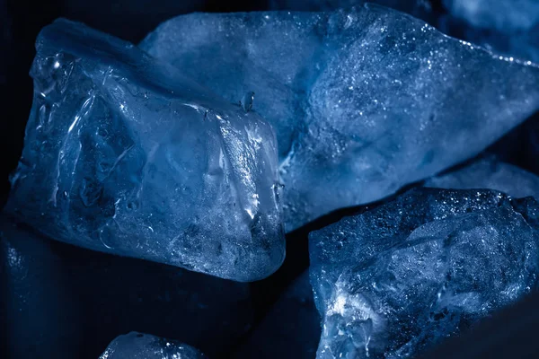 Ice Cube Textury Pozadí Makro Vody Vzor Frost Crystal Zimní — Stock fotografie