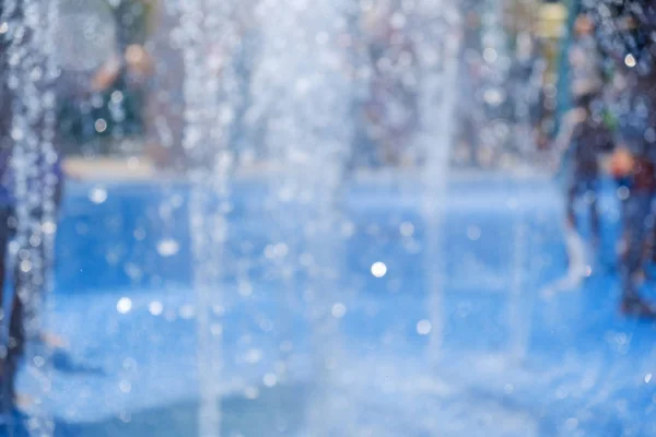 Very Cute Little Boy Adorable Kid Fountain Cheerful Pretty Child — Stock Photo, Image