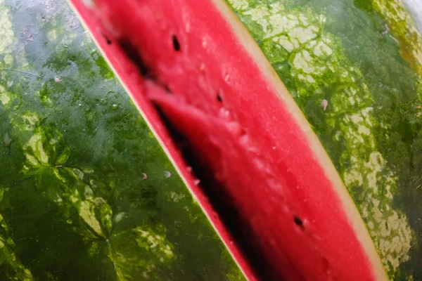 Vermelho Doce Melancia Madura Fundo Tropical Sobremesa Verão Comida — Fotografia de Stock