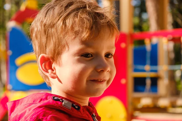 Carrossel Parque Para Crianças Rapaz Brincar Parque Infantil — Fotografia de Stock