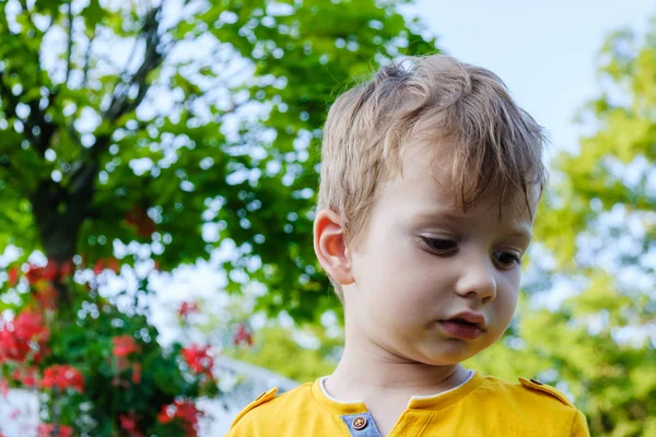 Niño Niño Feliz Sonreír Disfrutando Vida Retrato Niño Naturaleza Parque —  Fotos de Stock