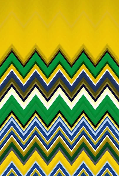 Chevron Zigzag Brazil Flag Pattern Abstract Art Background Color Trends — Stock Photo, Image