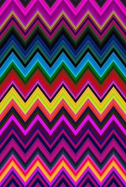 Chevron psychedelic çok renkli renkli zikzak desen sanat arka plan, renk trendleri