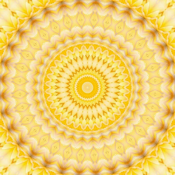 Muster Gelb Geometrisches Kaleidoskop Symmetrie Abstraktes Design Dekoration — Stockfoto