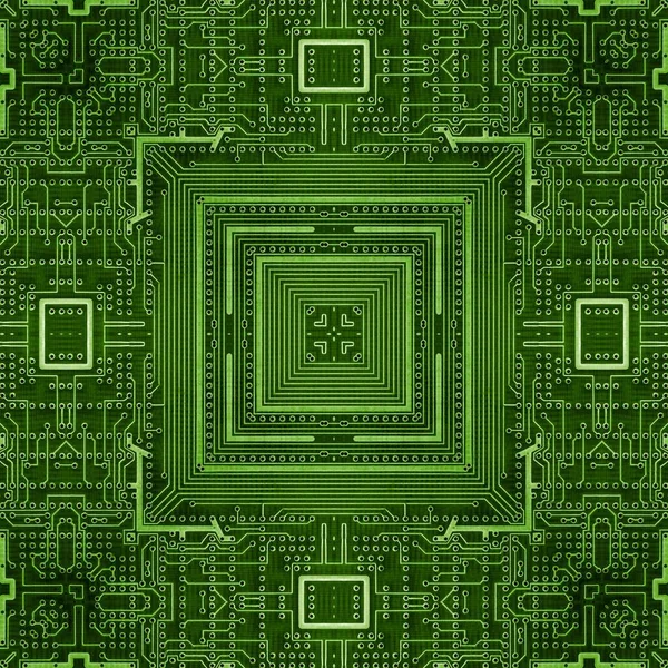 pcb printed circuit board pattern kaleidoscope background. motherboard mosaic.