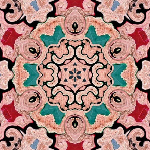 Sfondo Multicolore Astratto Caleidoscopio Disegno Modello Colorato Mandala Sfondo — Foto Stock