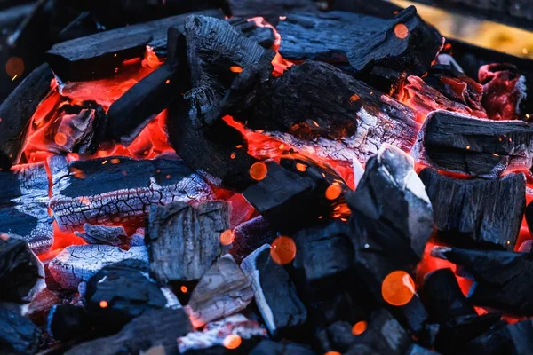 Древесный Уголь Огонь Пламя Горячая Текстуру Фона Аннотация — стоковое фото