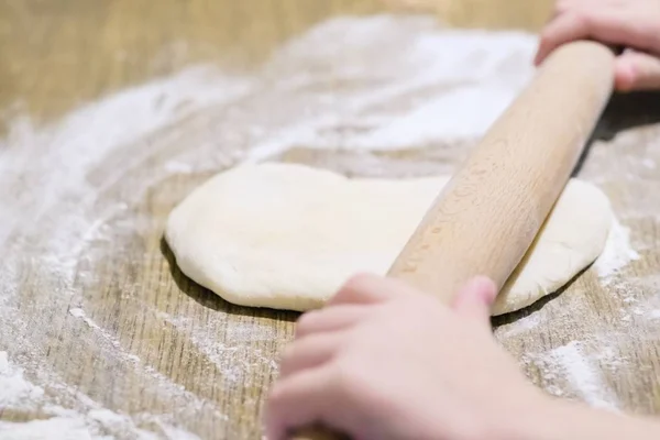 Koken Diner Schotel Deeg Bloem Maaltijd Koken Achtergrond — Stockfoto