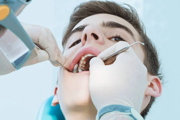 Dental Tandläkare Pojke Medicinsk Vård Hygien Muntliga — Stockfoto