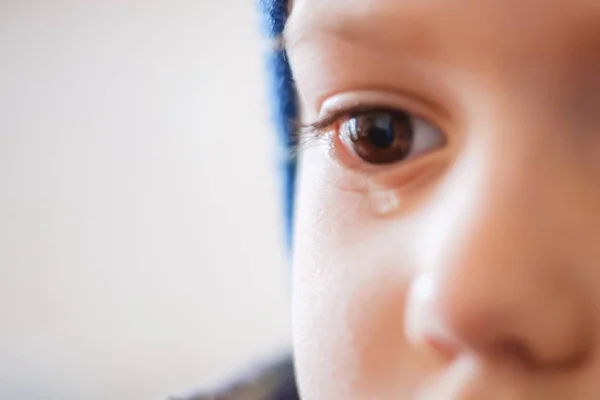 Kind Weint Junge Ausdruck Kind Weint Augen Trauer — Stockfoto