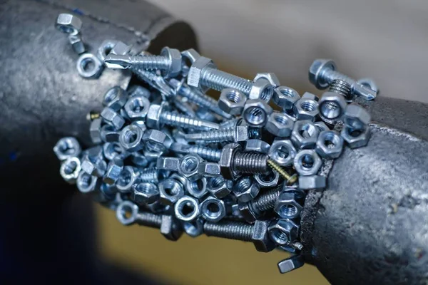 Magnetic Experiment Demonstration Screw Magnetism Field Science Attraction — Stock Photo, Image